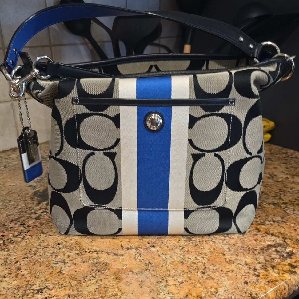 Coach Black and Blue Shoulder Bag